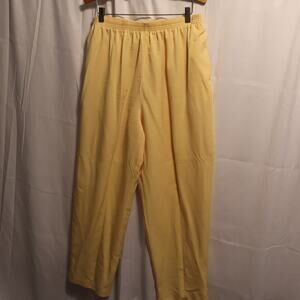 Bon Worth Palooza Pants Lemon Yellow Elastic Waist Sz XL Machine washable